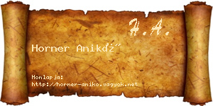 Horner Anikó névjegykártya